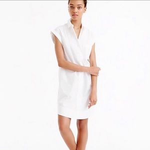 J Crew White Short-Sleeve Cotton Shirtdress